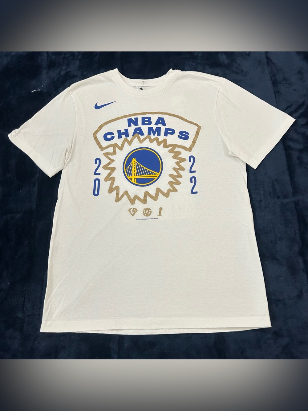 Golden State Warriors 2022 NBA Finals Champions White The Nike Tee Shirt Men’s M